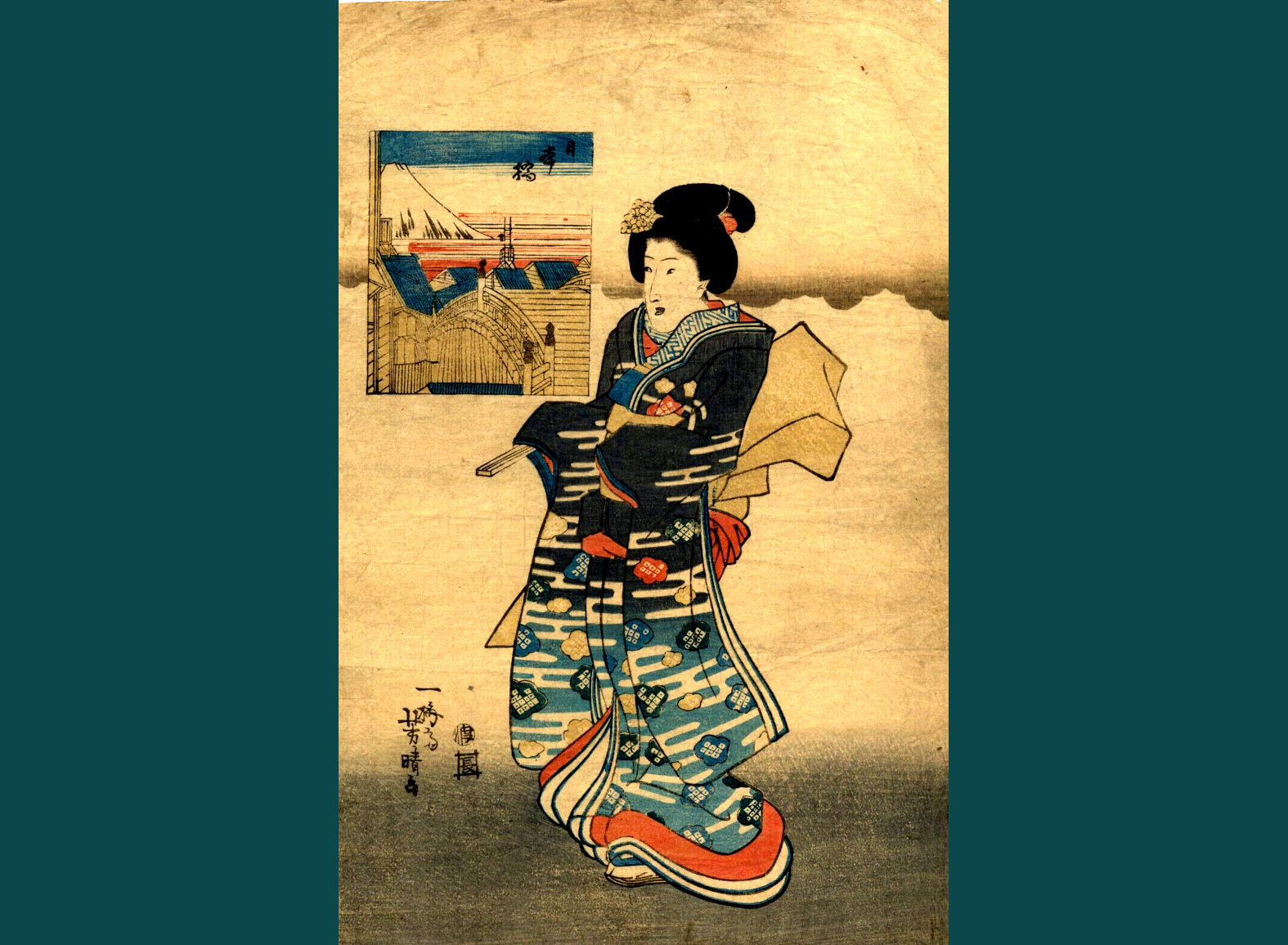 GEISHA E VEDUTA DEL FUJI